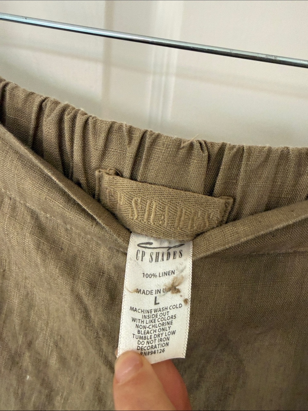 CP Shades The Wendy 100% Linen Wide Leg Palazzo Pants tan beige $238 large - Picture 6 of 6